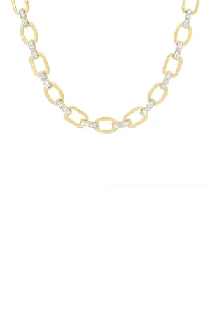 Diamond Baguette Flat Link Necklace