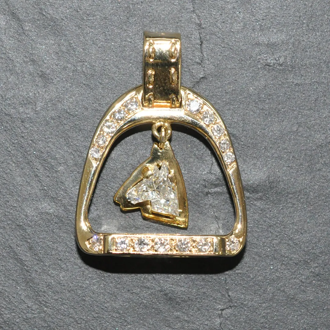Diamond Set Stirrup Pendant