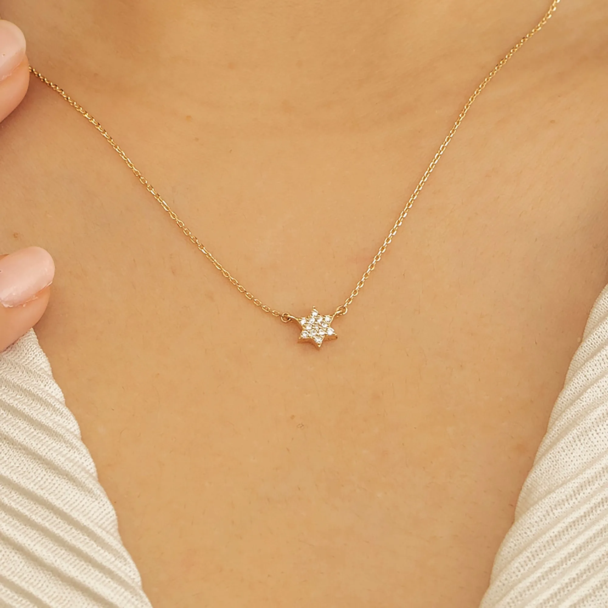 Diamond Star of David Necklace, Shlomit