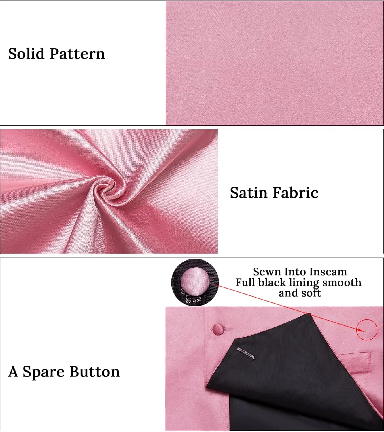 DiBanGu Mens Satin Vest and Bowtie Lapel Pin Set for Suit or Tuxedo,Solid Dress Waistcoat & Pre-tied Bowtie for Wedding Party