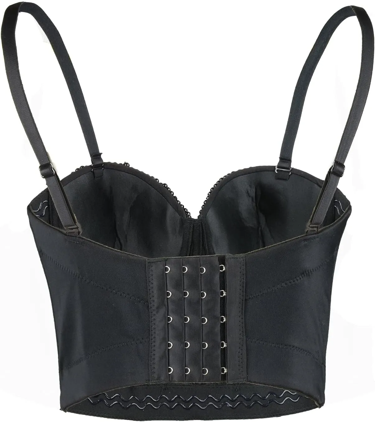 ELLACCI Sexy Pearls Beaded Bustier Corset Crop Top Club Party Cage Bra