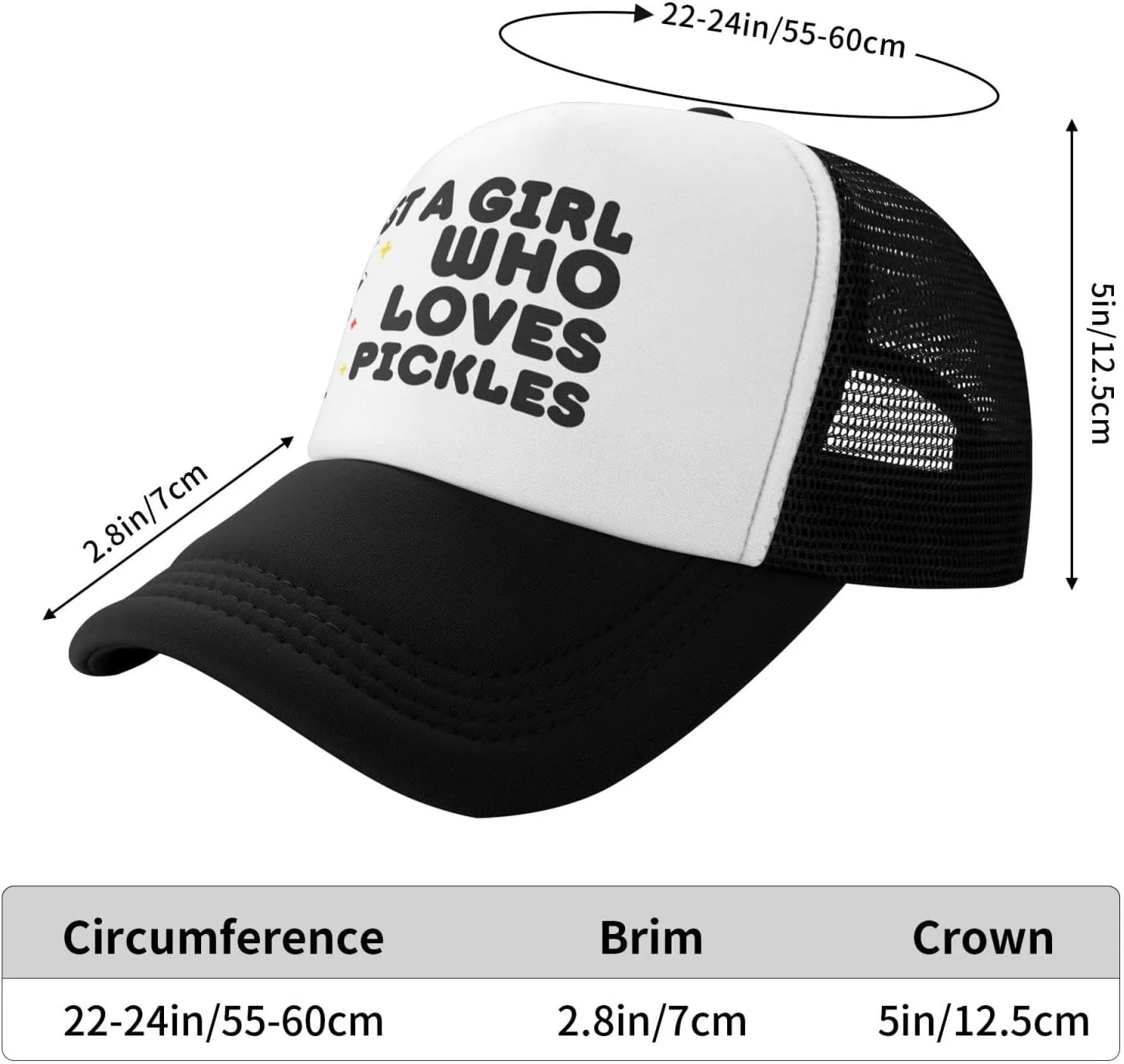 Funny Pickle Trucker Hat Unisex Adult Hats Adjustable Cap for Men and Women Classic Fishing Caps