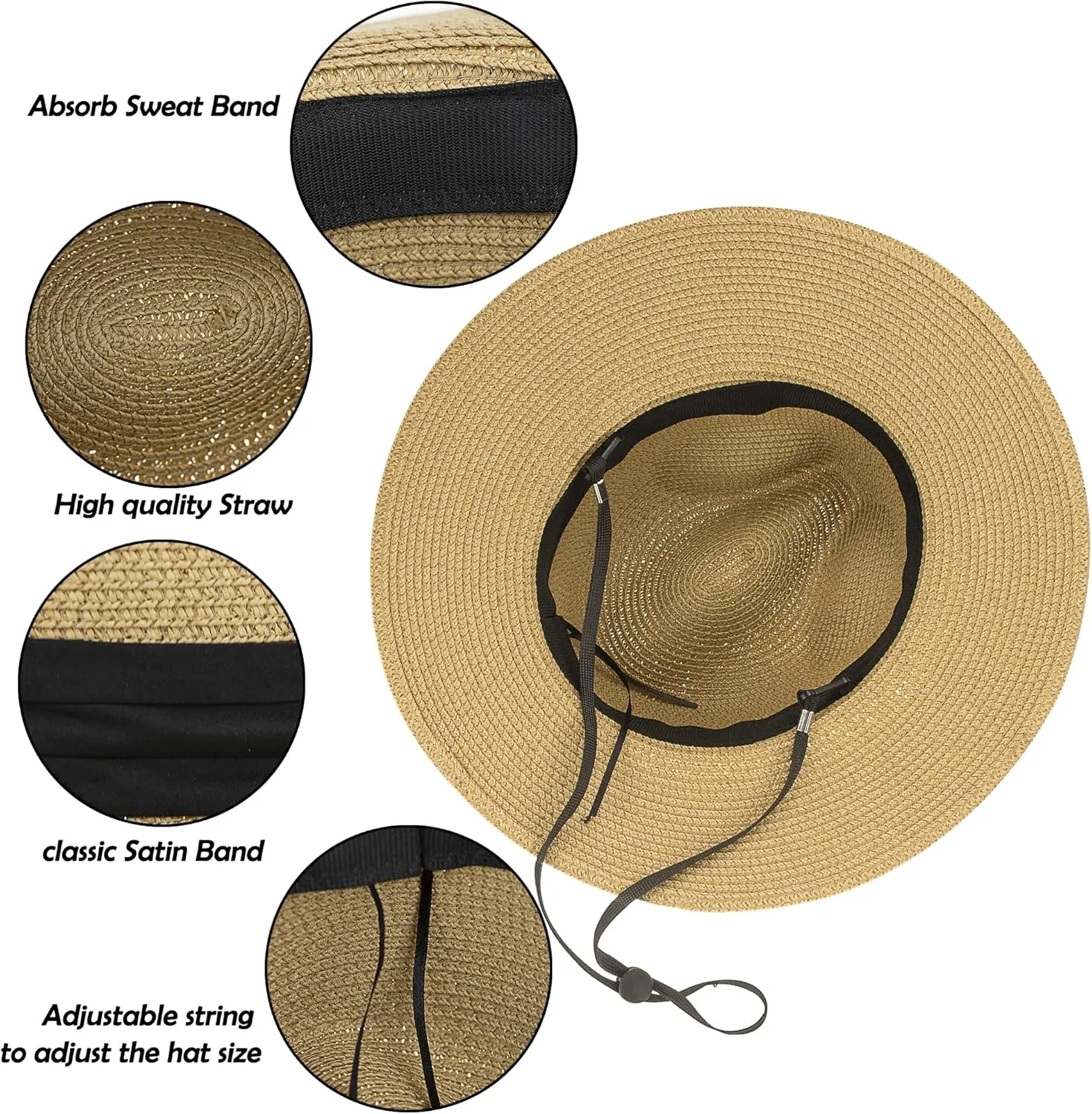 Girls Panama Wide-Brim Floppy Straw Sun-Hat Roll up Foldable Fedora Hat Summer Beach(2 Sizes:5 to9 Years;9 to 19Years)