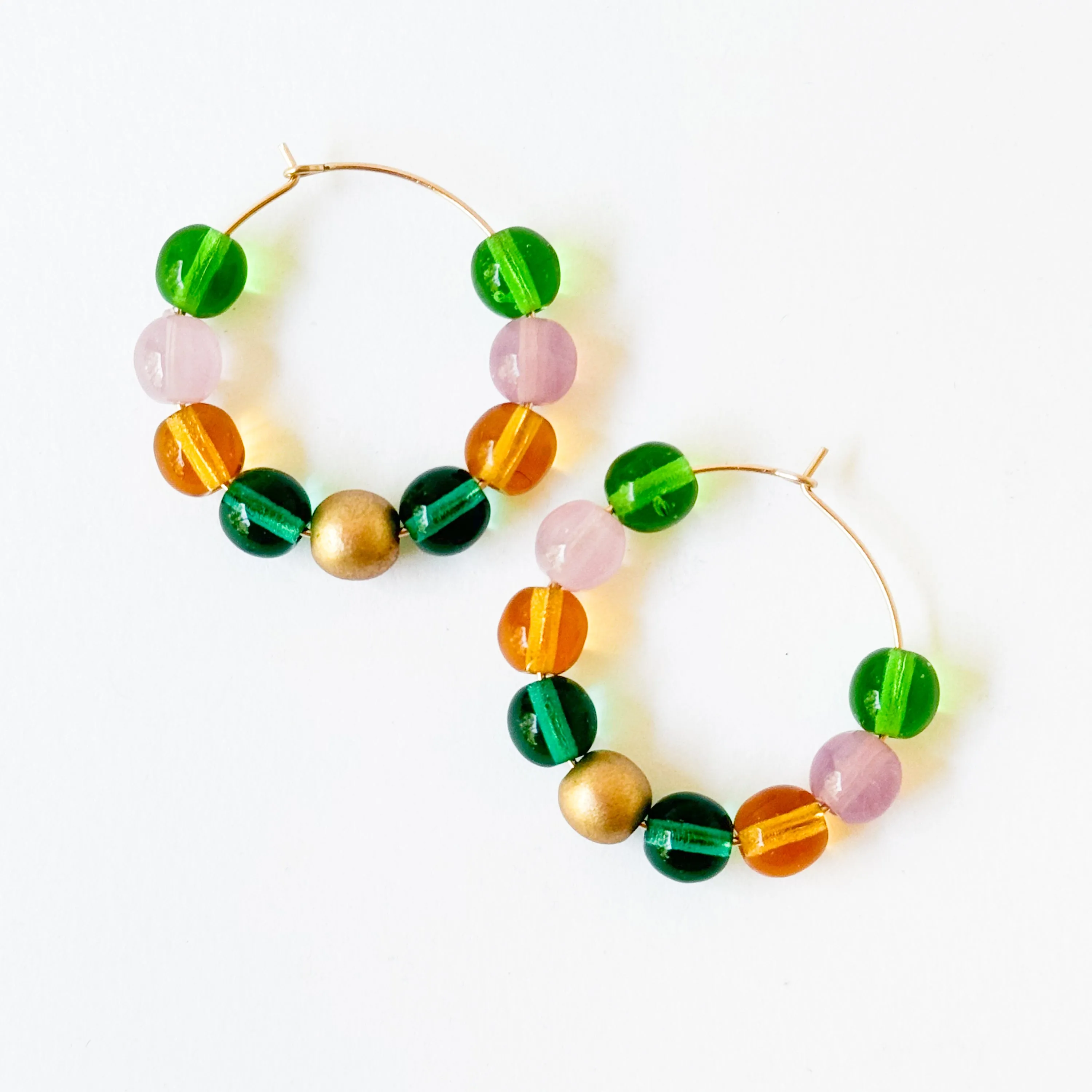 Gold Filled Hoops with Big Beads
