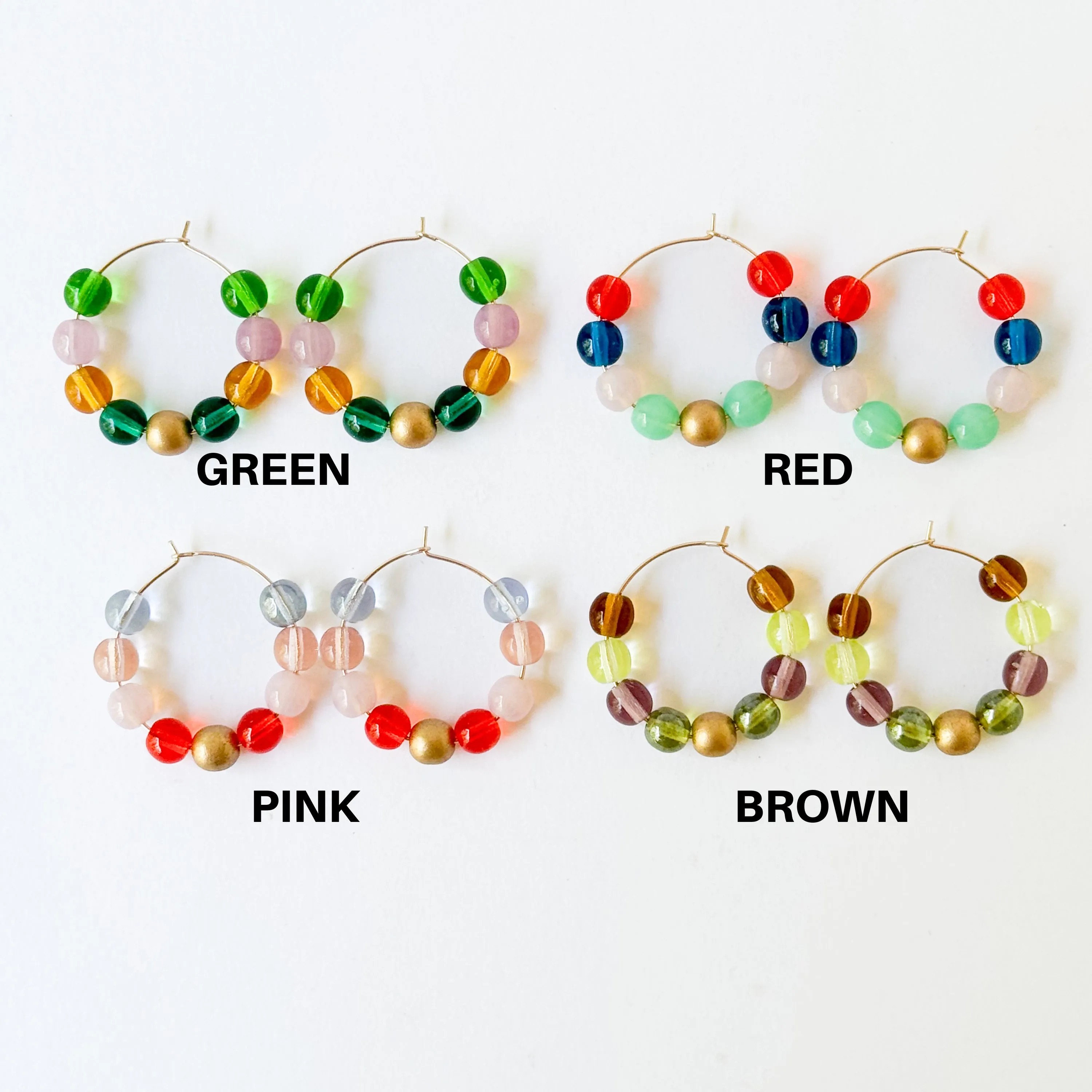 Gold Filled Hoops with Big Beads