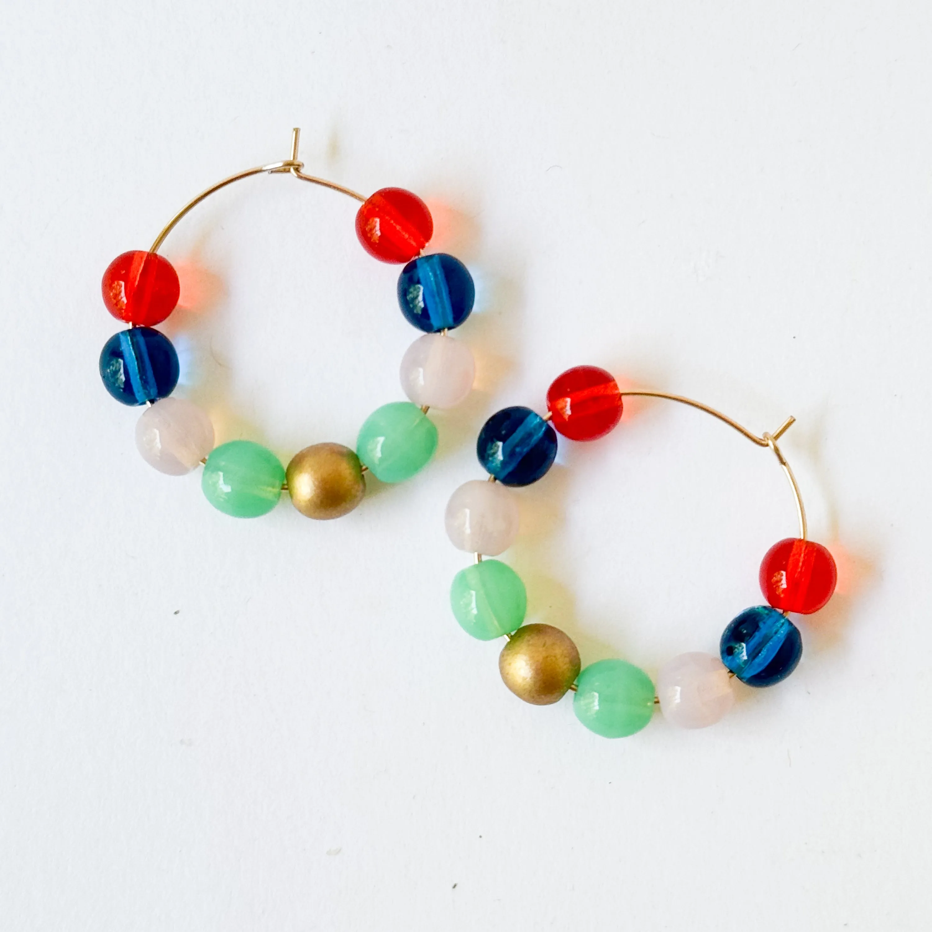 Gold Filled Hoops with Big Beads