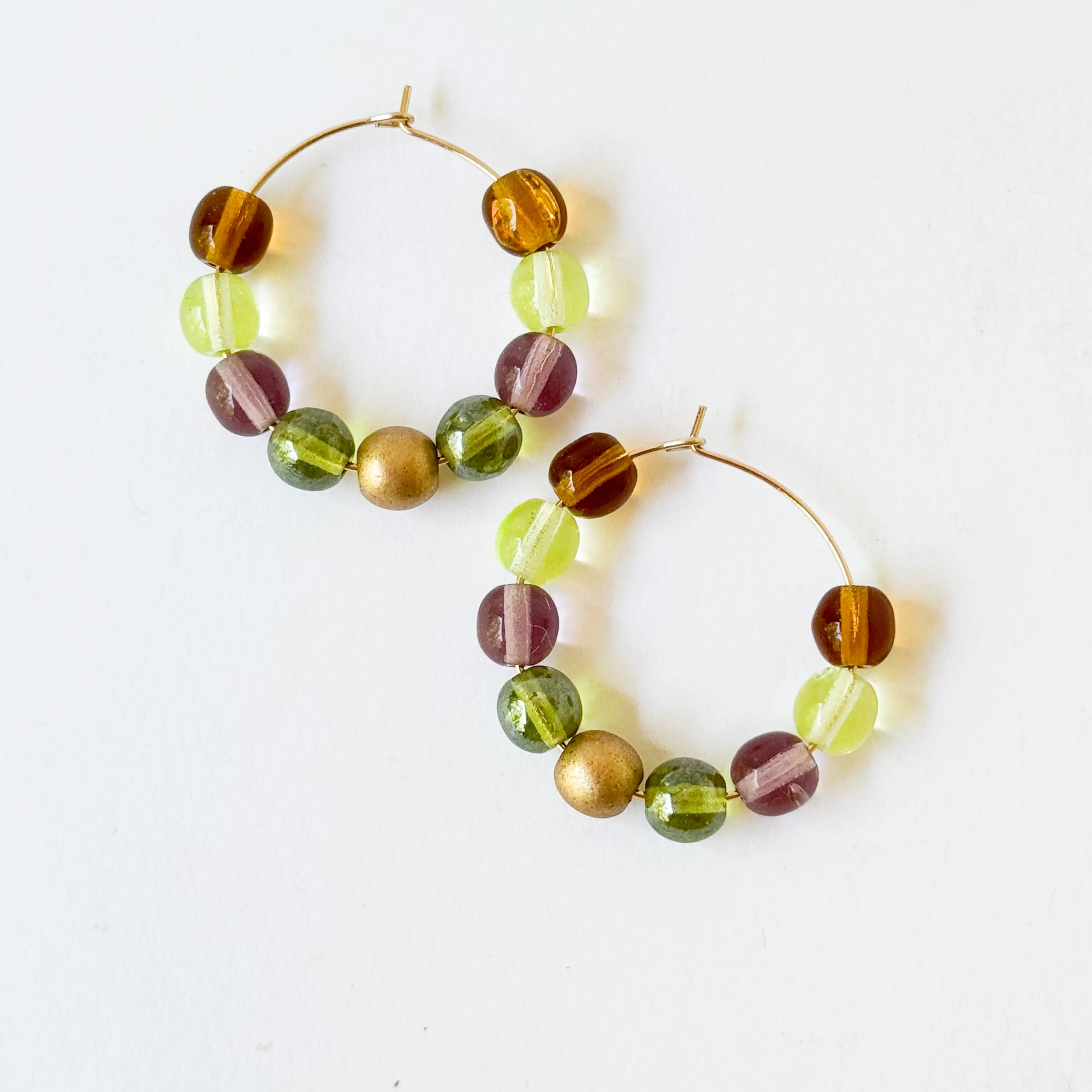 Gold Filled Hoops with Big Beads