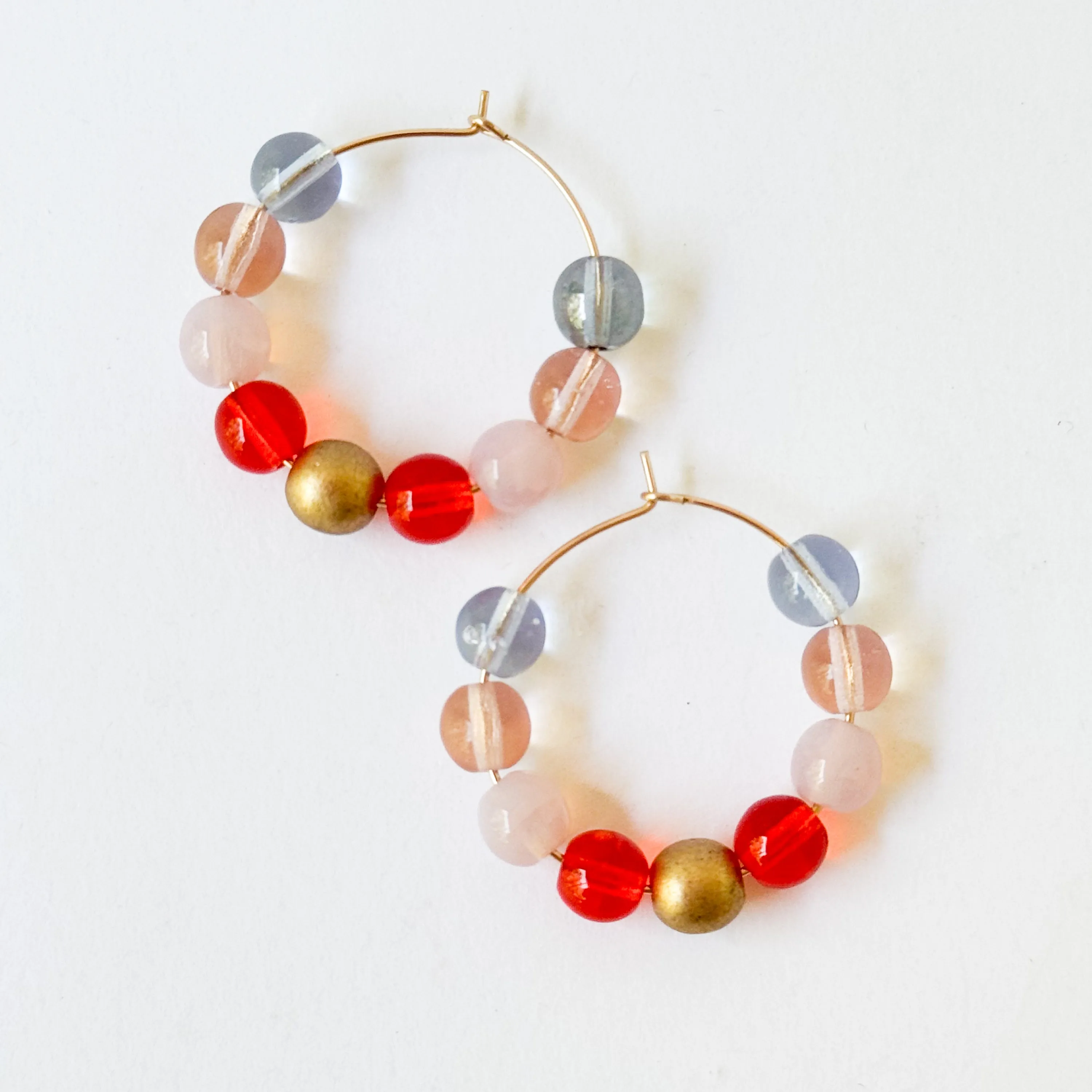 Gold Filled Hoops with Big Beads