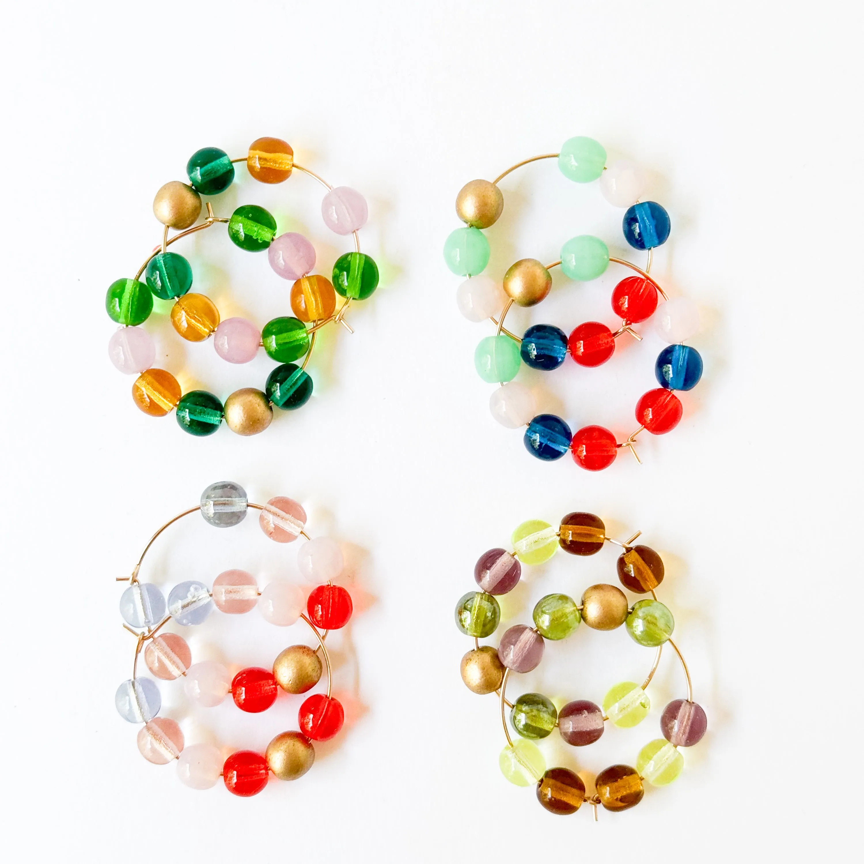 Gold Filled Hoops with Big Beads