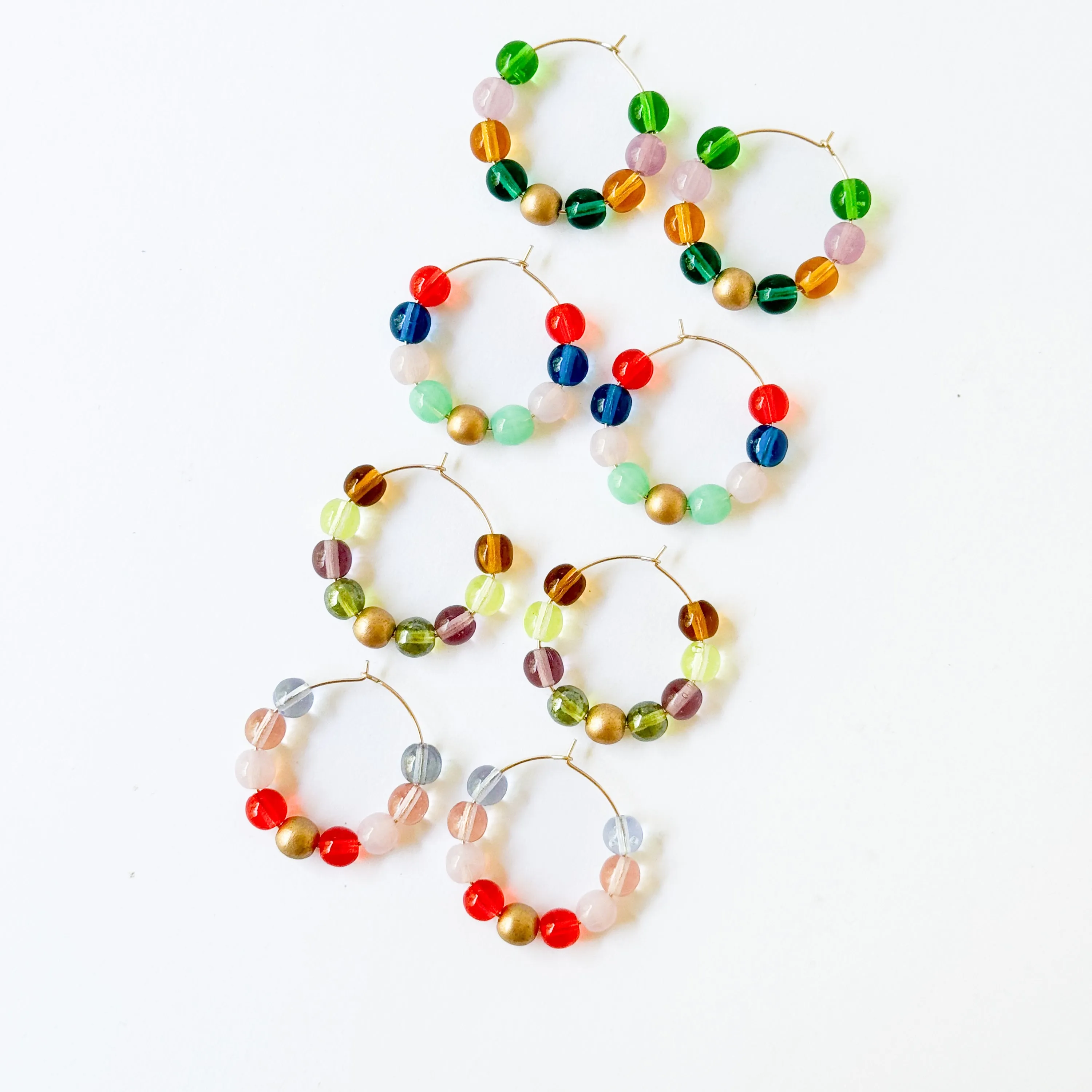 Gold Filled Hoops with Big Beads