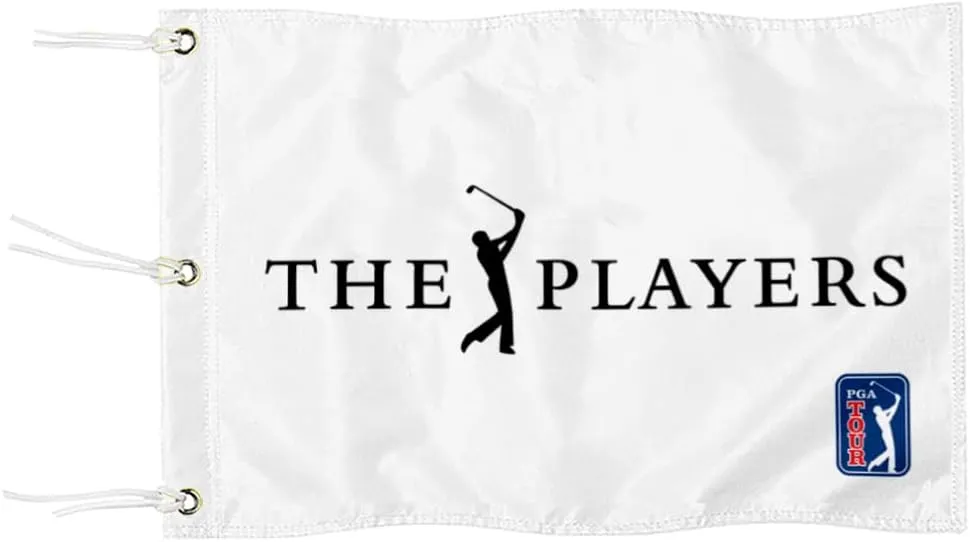 Golf Players Golf Pin PGA Flag Practic Putting Green Golf Flag For Backyard Garden Double-Sewn 600D Nylon Miniature Pin Flag (white 20"x13" Grommet)