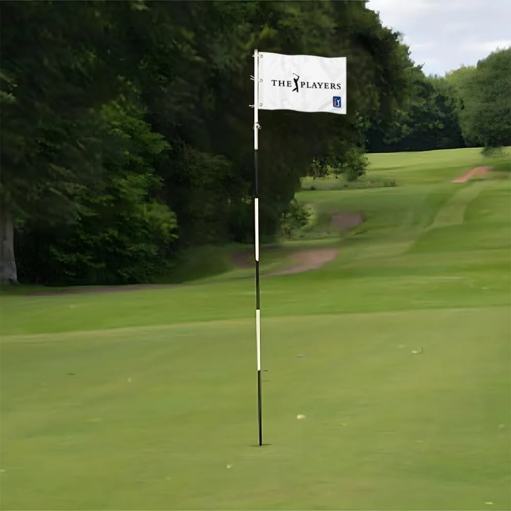 Golf Players Golf Pin PGA Flag Practic Putting Green Golf Flag For Backyard Garden Double-Sewn 600D Nylon Miniature Pin Flag (white 20"x13" Grommet)