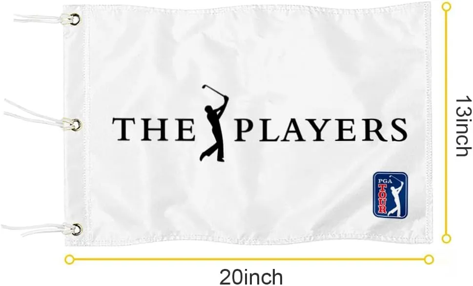 Golf Players Golf Pin PGA Flag Practic Putting Green Golf Flag For Backyard Garden Double-Sewn 600D Nylon Miniature Pin Flag (white 20"x13" Grommet)