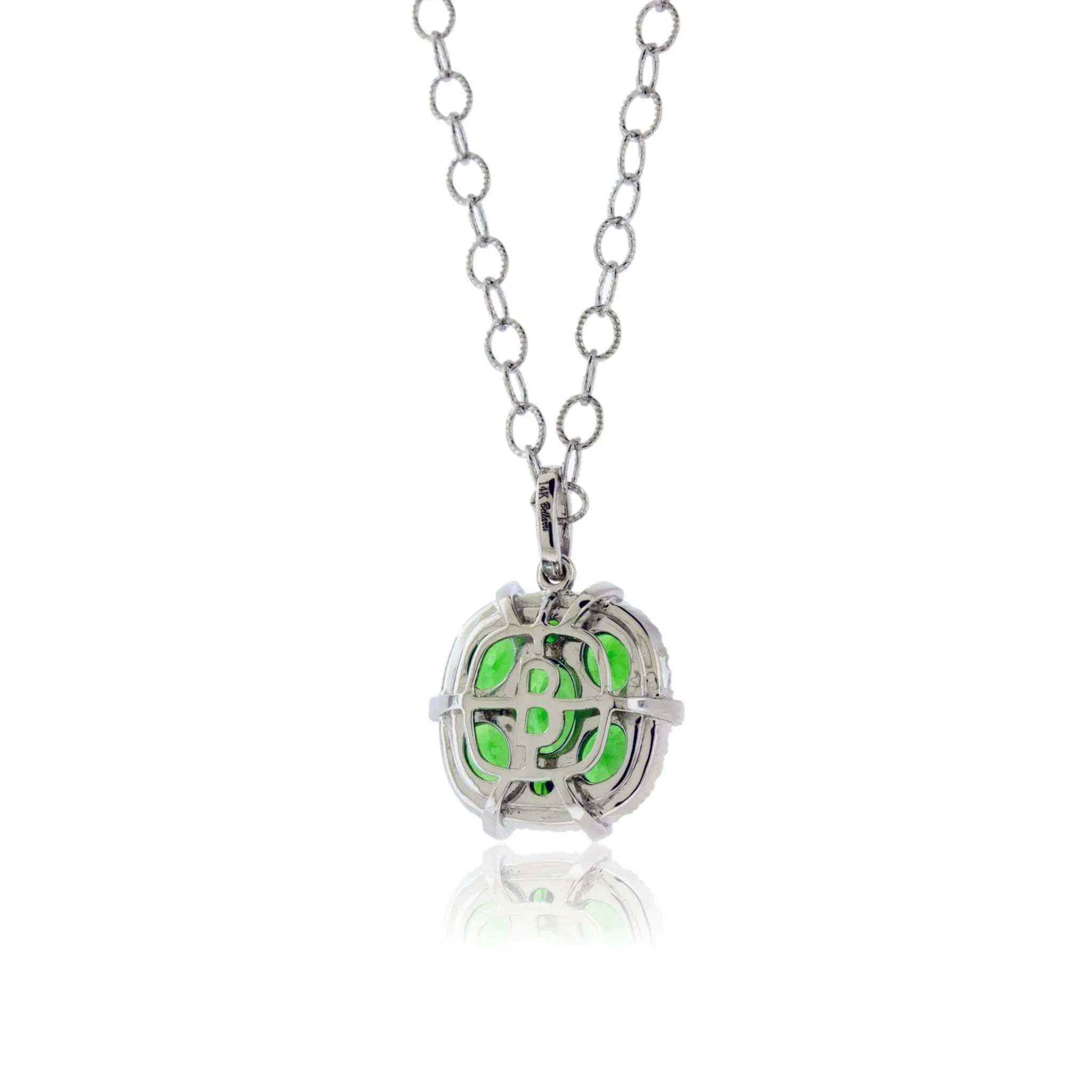 Green Tsavorite Garnet and Diamond Pendant