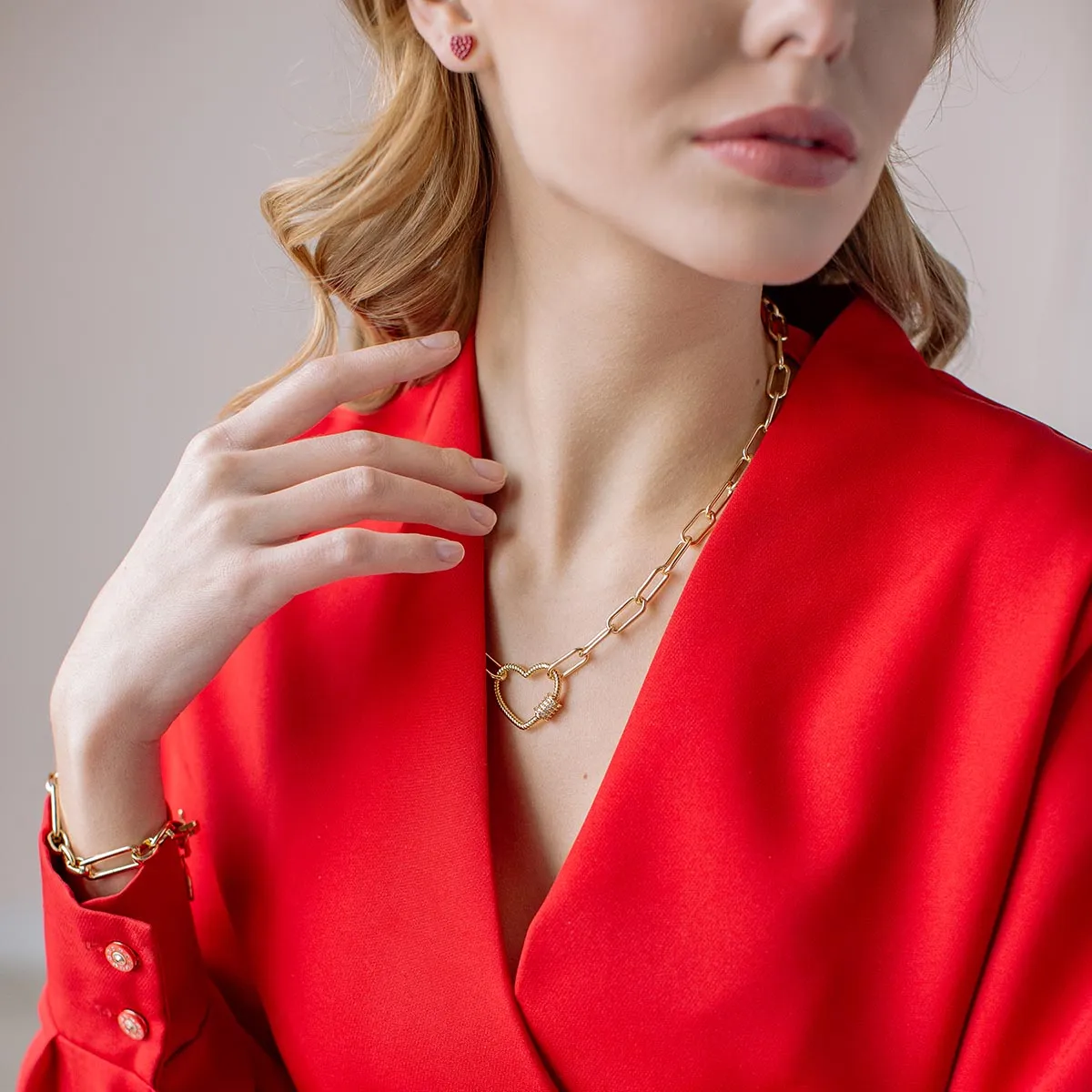 Heart Crystal Chain Necklace