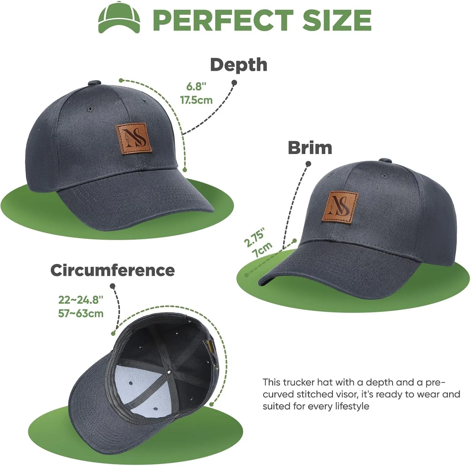 Hemp Snapback Hats for Men & Women, Natural UV Protection, Womens Trucker Hats, Twill Fabric, Mens Baseball Hats