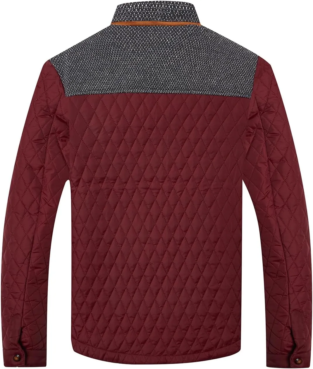HOOD CREW Men??s Quilted Down Jacket Autumn Winter Coat Lightweight Business Causal Shirt Jacket