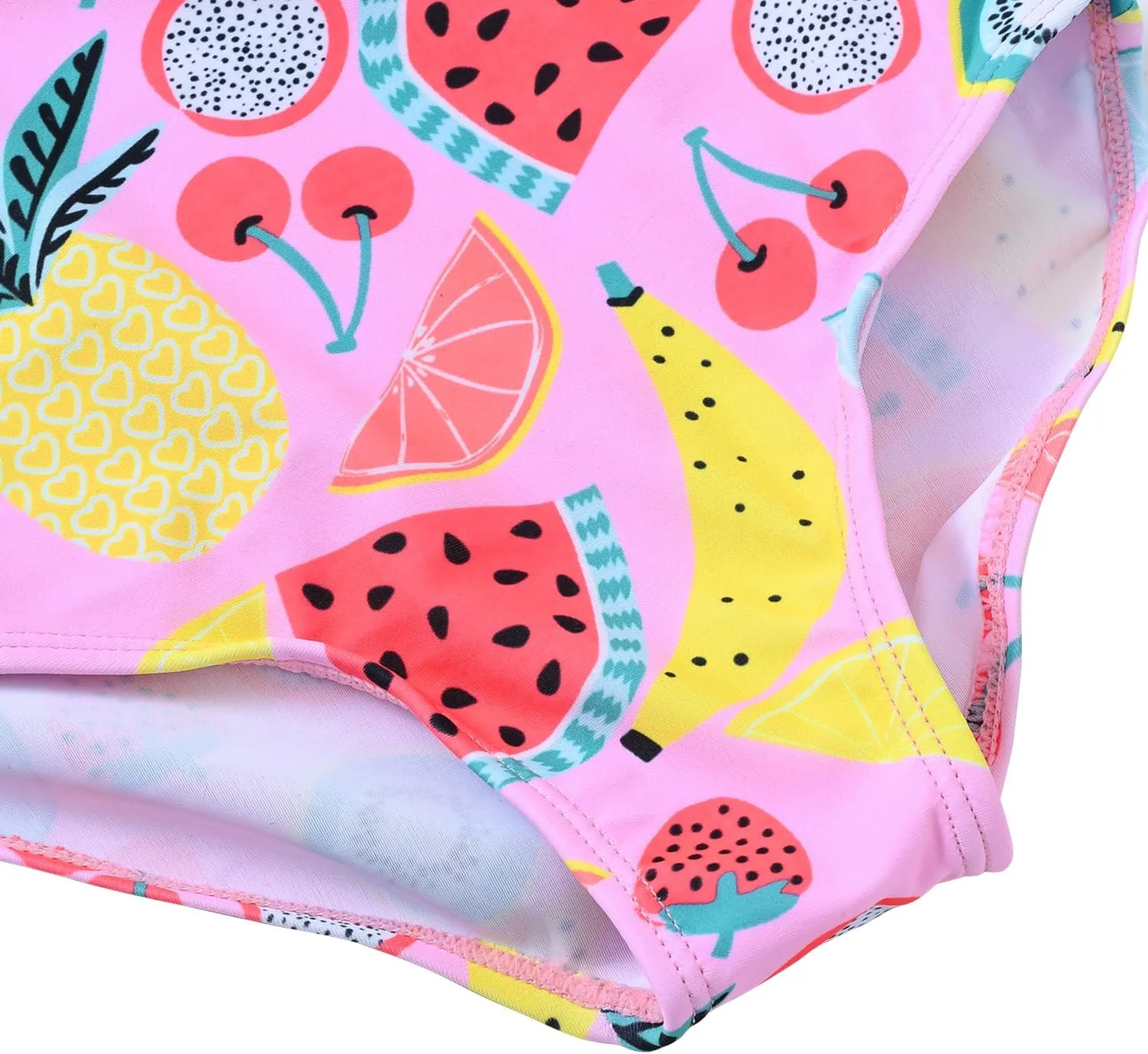 kavkas Baby Girl Swimsuit Cute One Piece Bathing Suit with Sun Protection Ruffles Swimwear (9M-6T)