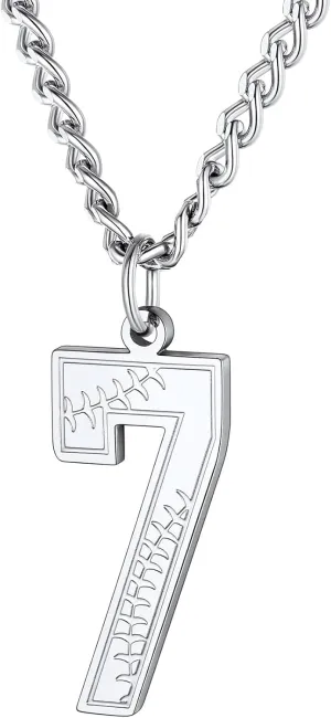 KeyStyle Baseball Number Necklace For Men Husband, Custom Youth Baseball Necklaces for Teens Personalized Pendant for Baseballs Fans