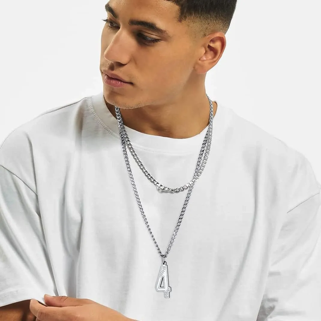 KeyStyle Baseball Number Necklace For Men Husband, Custom Youth Baseball Necklaces for Teens Personalized Pendant for Baseballs Fans