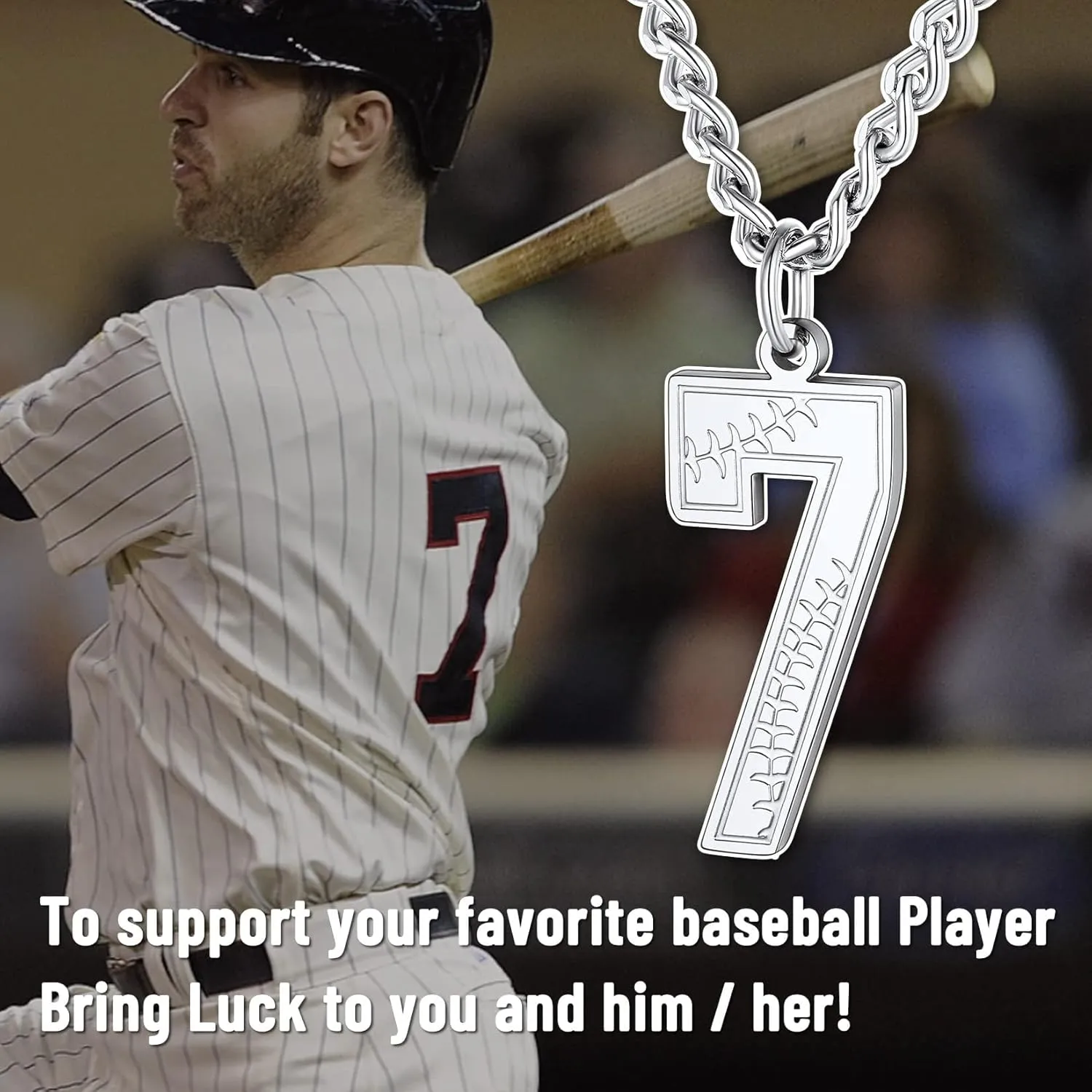 KeyStyle Baseball Number Necklace For Men Husband, Custom Youth Baseball Necklaces for Teens Personalized Pendant for Baseballs Fans