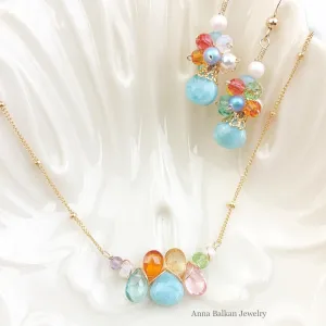Limited Edition Colorful Larimar Mini Katie Necklace