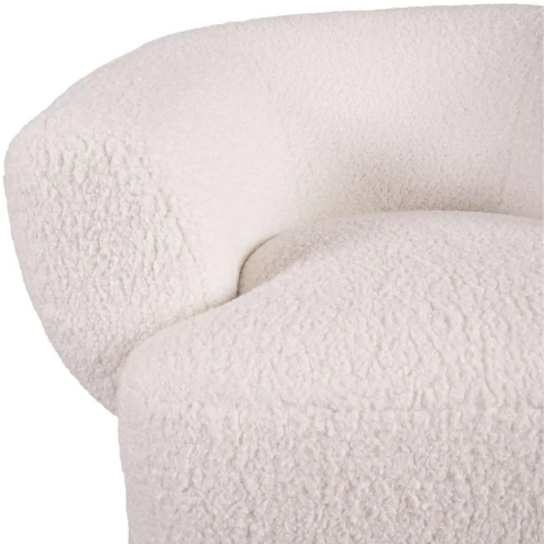 Luxe Cream Boucle Swivel Chair