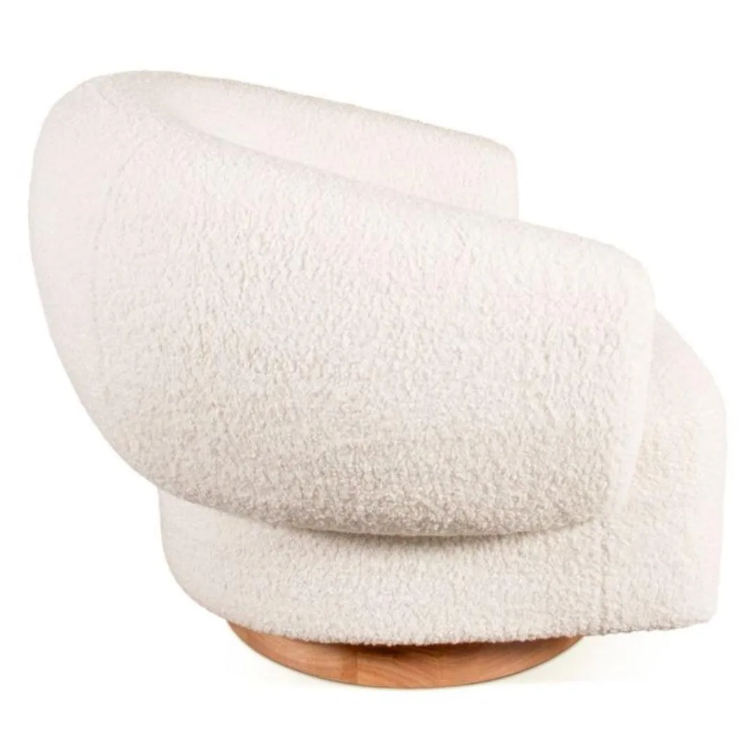 Luxe Cream Boucle Swivel Chair