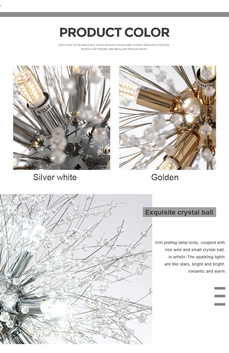 LYF Firework LED Modern Crystal Chandelier