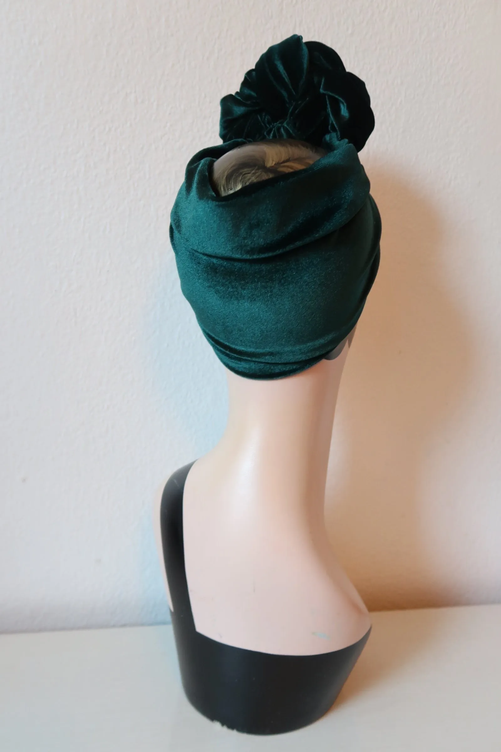 Made To Order: ROSE KNOT Velvet Headband in 4 colours in black, claret, bottle green & dusky pink