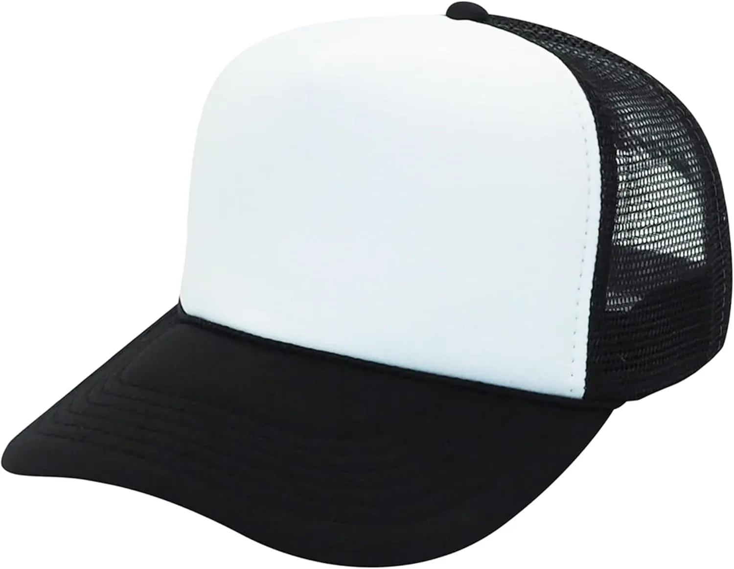 Mama Trucker Hat for Women Trendy Orange & Pink Checkered Foam Front Classic 5 Panel Mesh Snapback