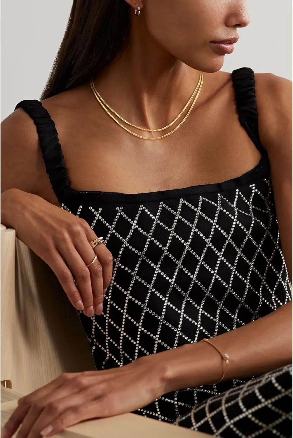MBW Gold Layered Necklaces for Women Trendy, Dainty 14K Gold Plated Herringbone Chain Choker Necklaces Layered Simple Thin Snake Paperclip Chain Necklace Gold Jewelry Sets for Women Gifts