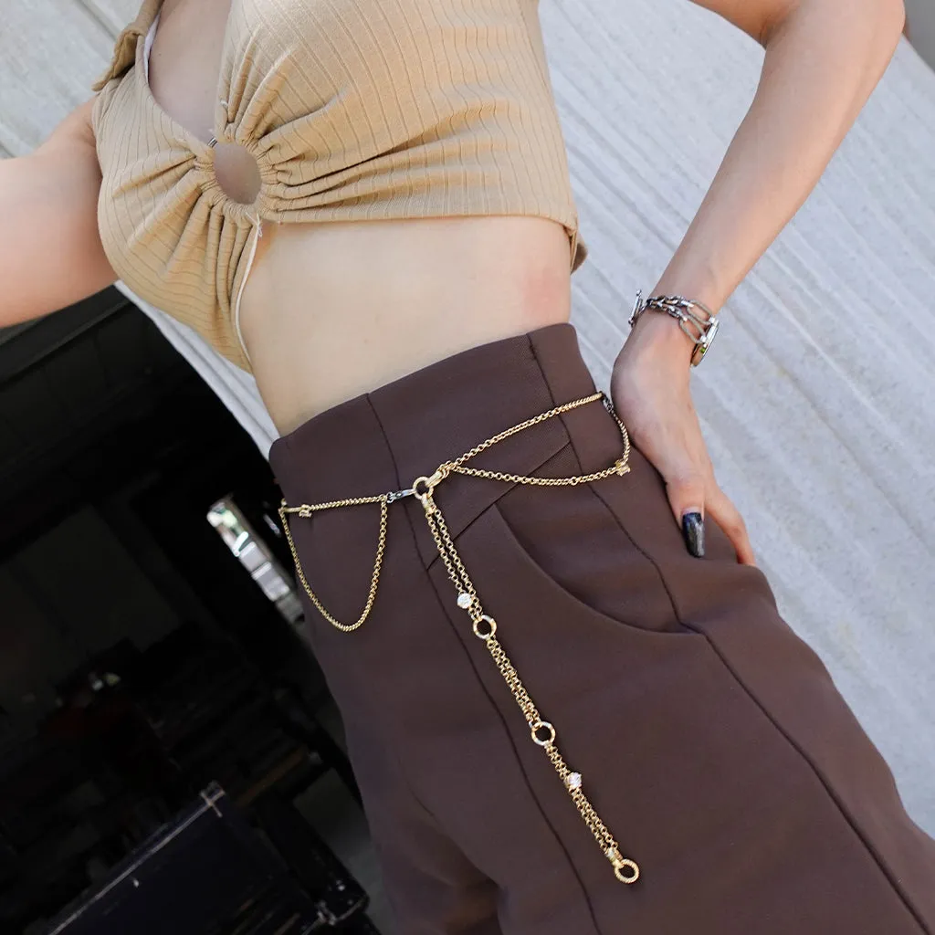 Mini Gems Body Chain [Yellow gold]