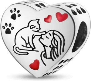 MULA 925 Sterling Silver Charms for Bracelets and Necklaces Cute Cat Dog Elephant Animal Family Beads Dangle Pendants Jewelry for Women