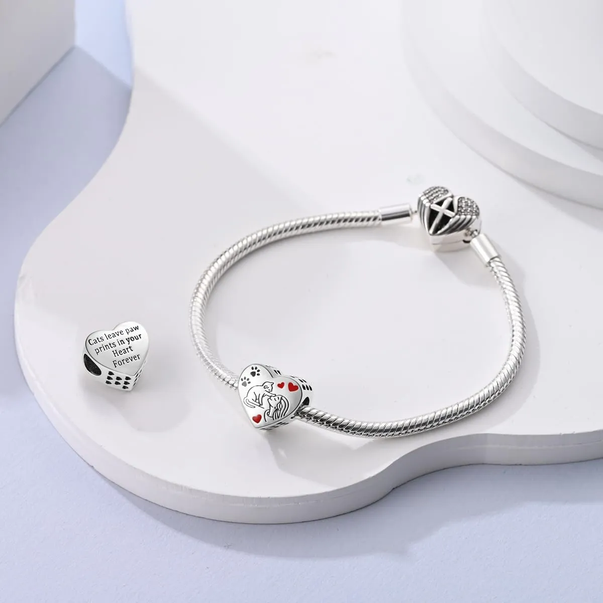 MULA 925 Sterling Silver Charms for Bracelets and Necklaces Cute Cat Dog Elephant Animal Family Beads Dangle Pendants Jewelry for Women