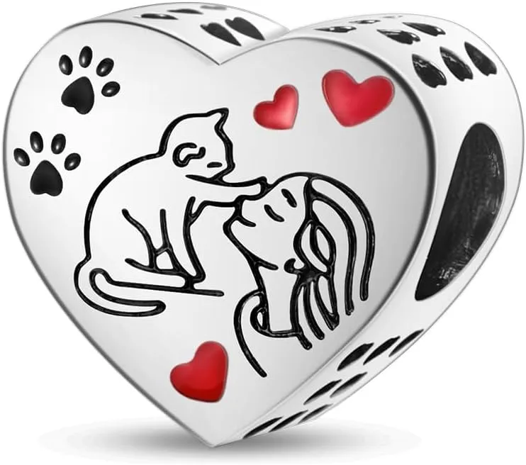 MULA 925 Sterling Silver Charms for Bracelets and Necklaces Cute Cat Dog Elephant Animal Family Beads Dangle Pendants Jewelry for Women