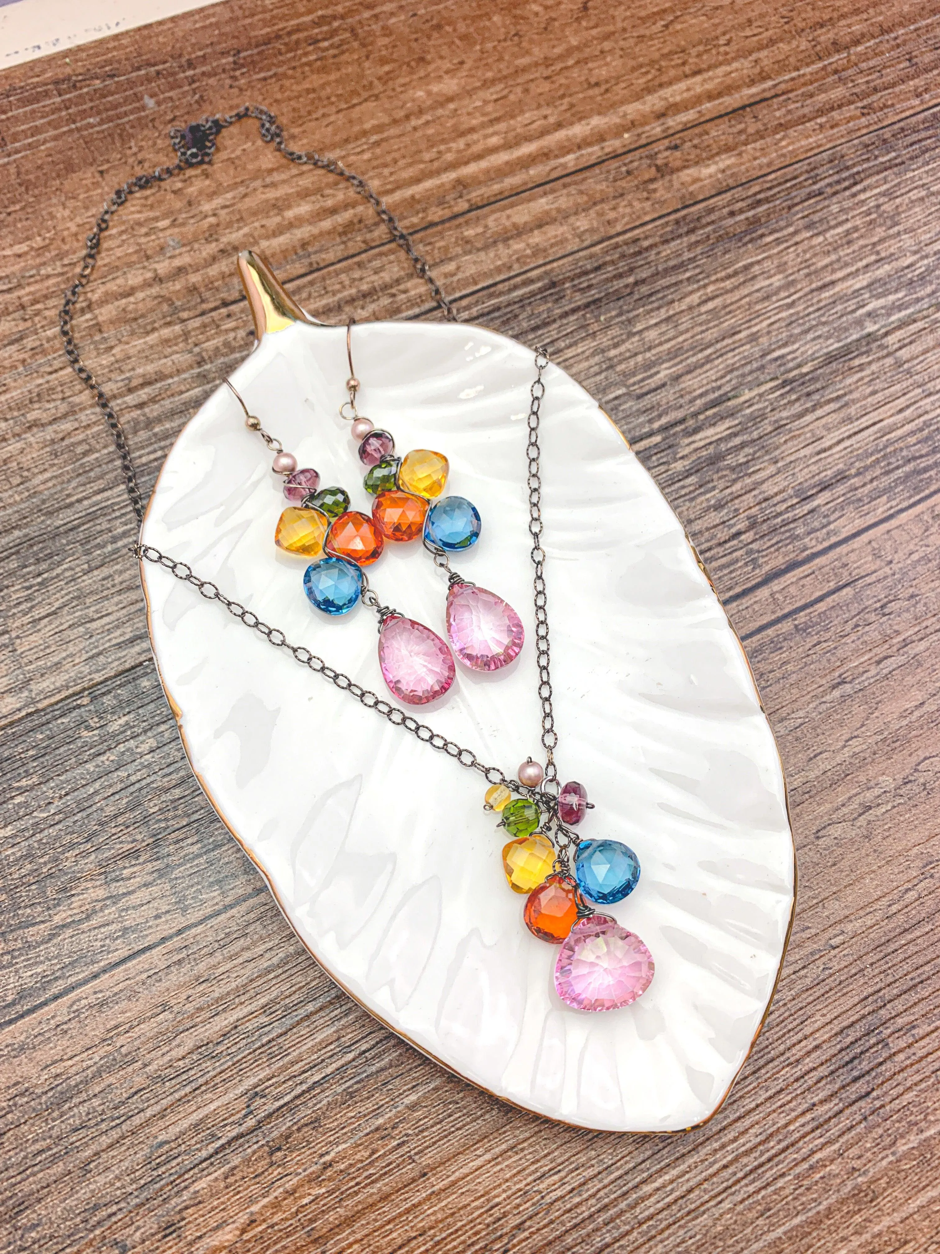 Mystic Pink Topaz Necklace