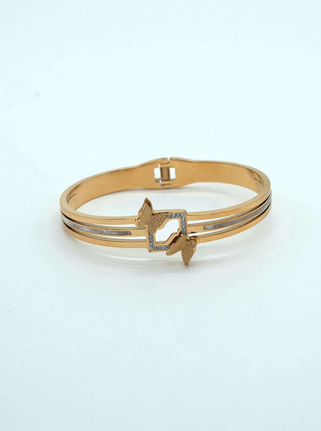 Ornaio 18K Gold-Plated Anti-Tarnish Double Butterfly on Square Bracelet