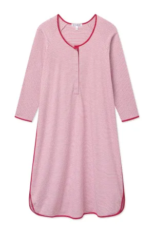 Pima Maternity Long Sleeve Nightgown in Classic Red