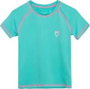 Pink Platinum Girls Rashguard - UPF 50  Sun Protection Quick Dry Short Sleeve Swim Shirt Rash Guard for Girls (Sizes: 2T-16)