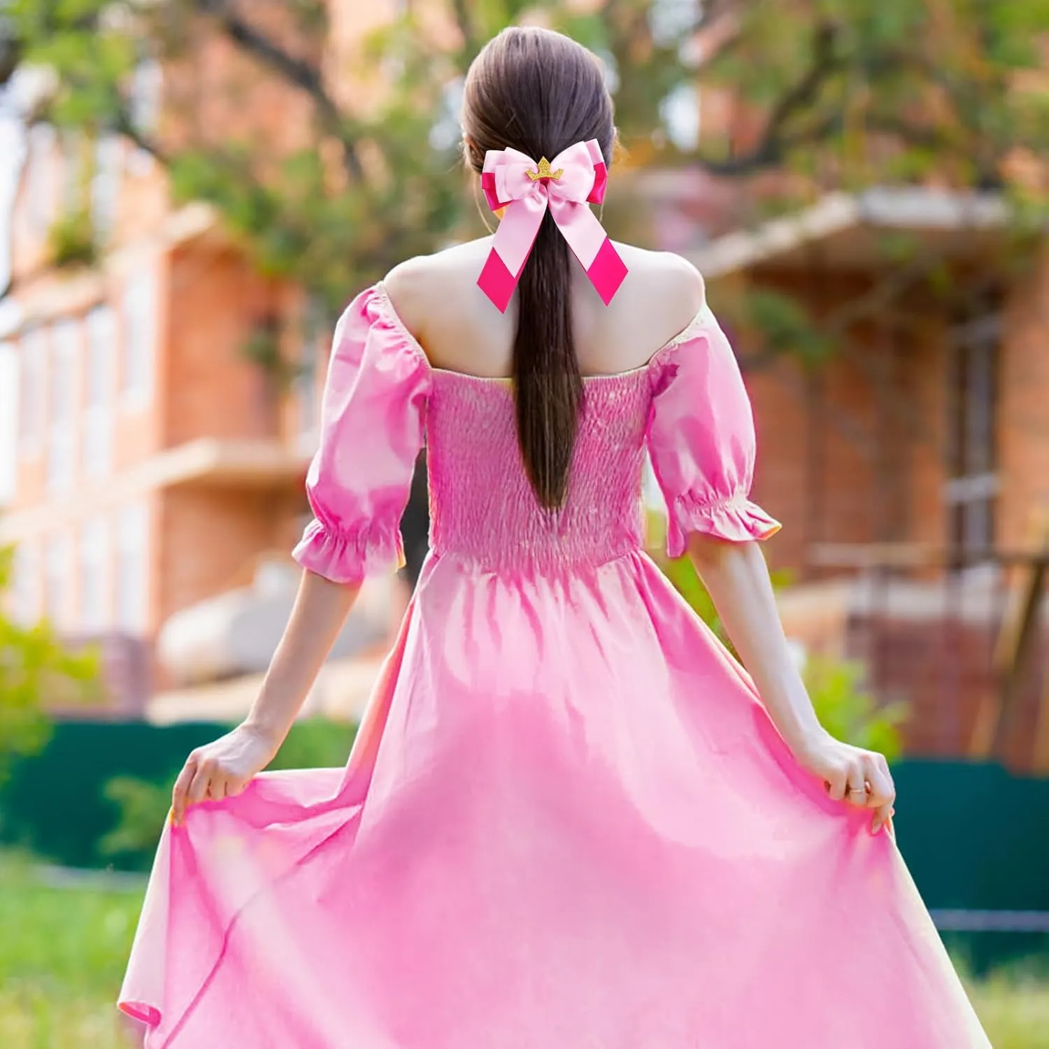 Princess Hair Bows Clips for Girls Women Halloween Costume Dress Up Accessories 5Inch 1Pcs
