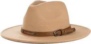 REHJJDFD Women Men Wool Fedora Hat Big Wide Brim Fedoras Hat Wool Fedora Hat Outdoor Casual Fedoras