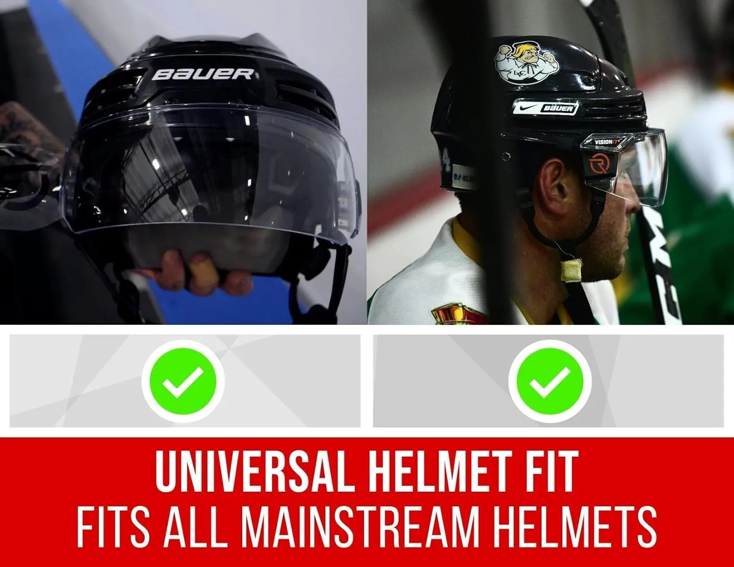 Ronin Hockey Visor with Anti Scratch Coating - Impact Resistant - Universal Helmet Fit - CE Certified