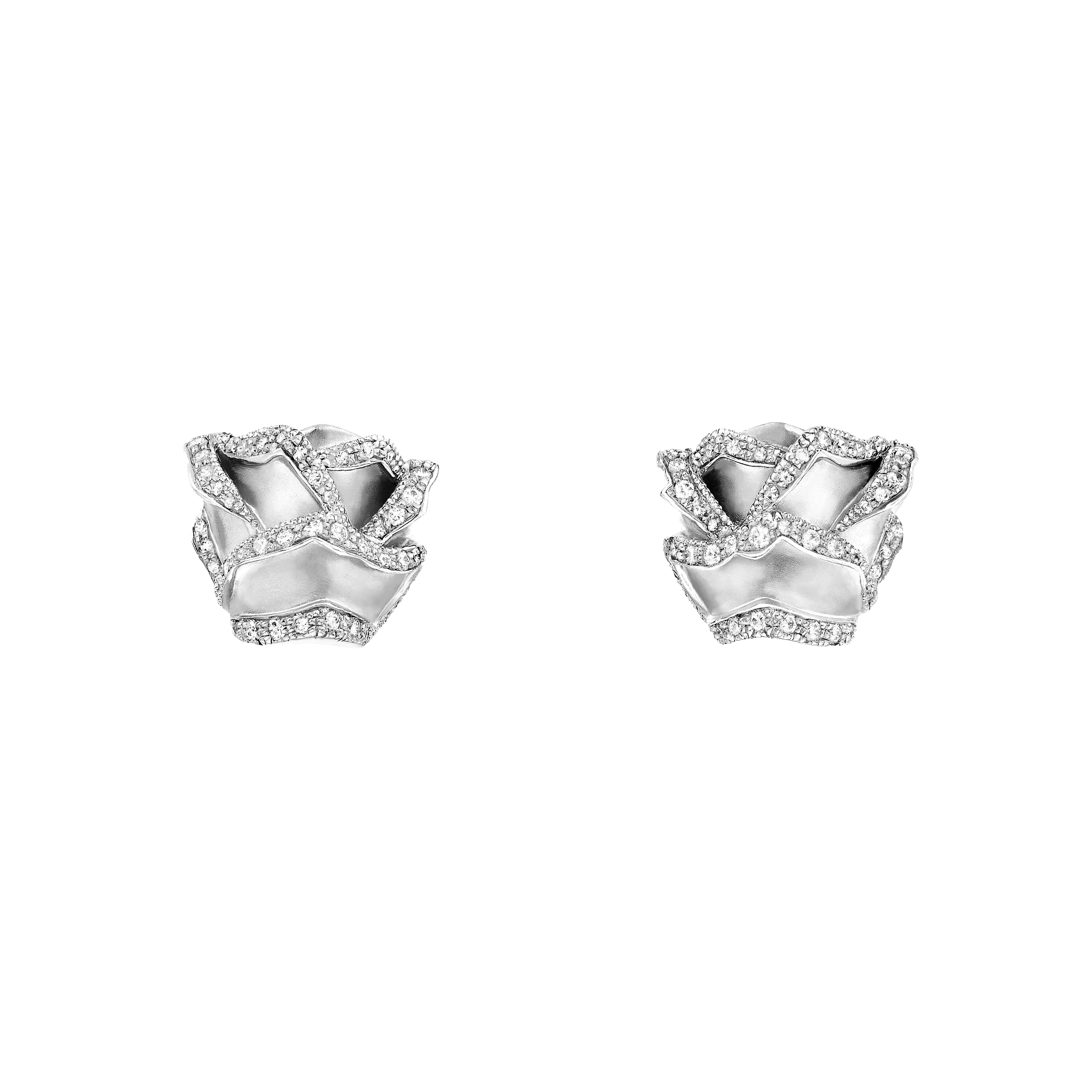 Rose of Hope - Satin Rose Gold Diamond Earrings