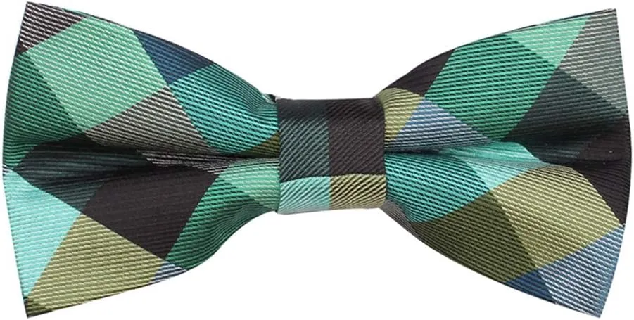 Skinny Ties for Mens Novelty Plaid Check Business Wedding Fashion Formal Neckties 2.7, Pocket Square, Bow Ties