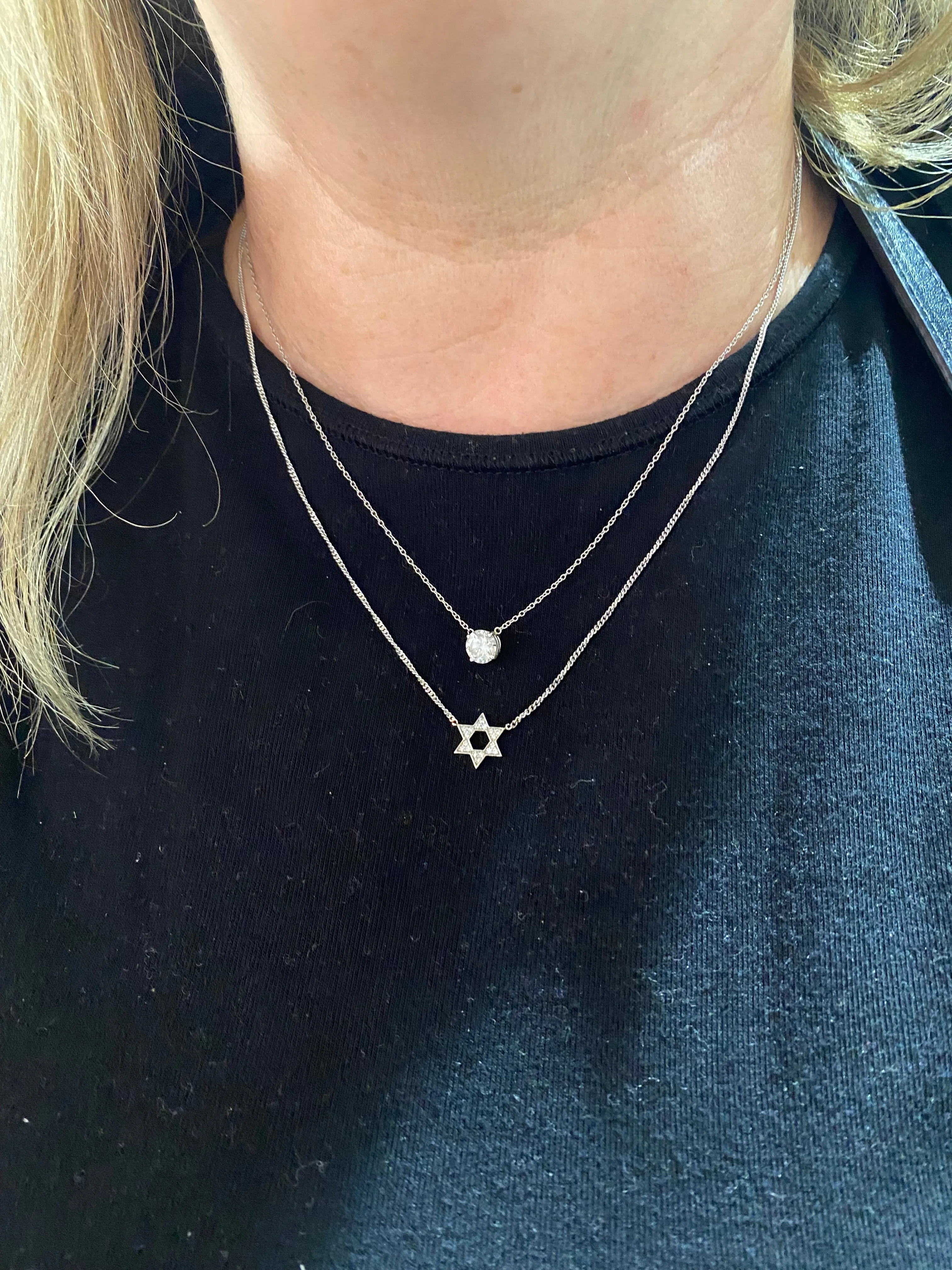 Small Diamond Star of David Charm