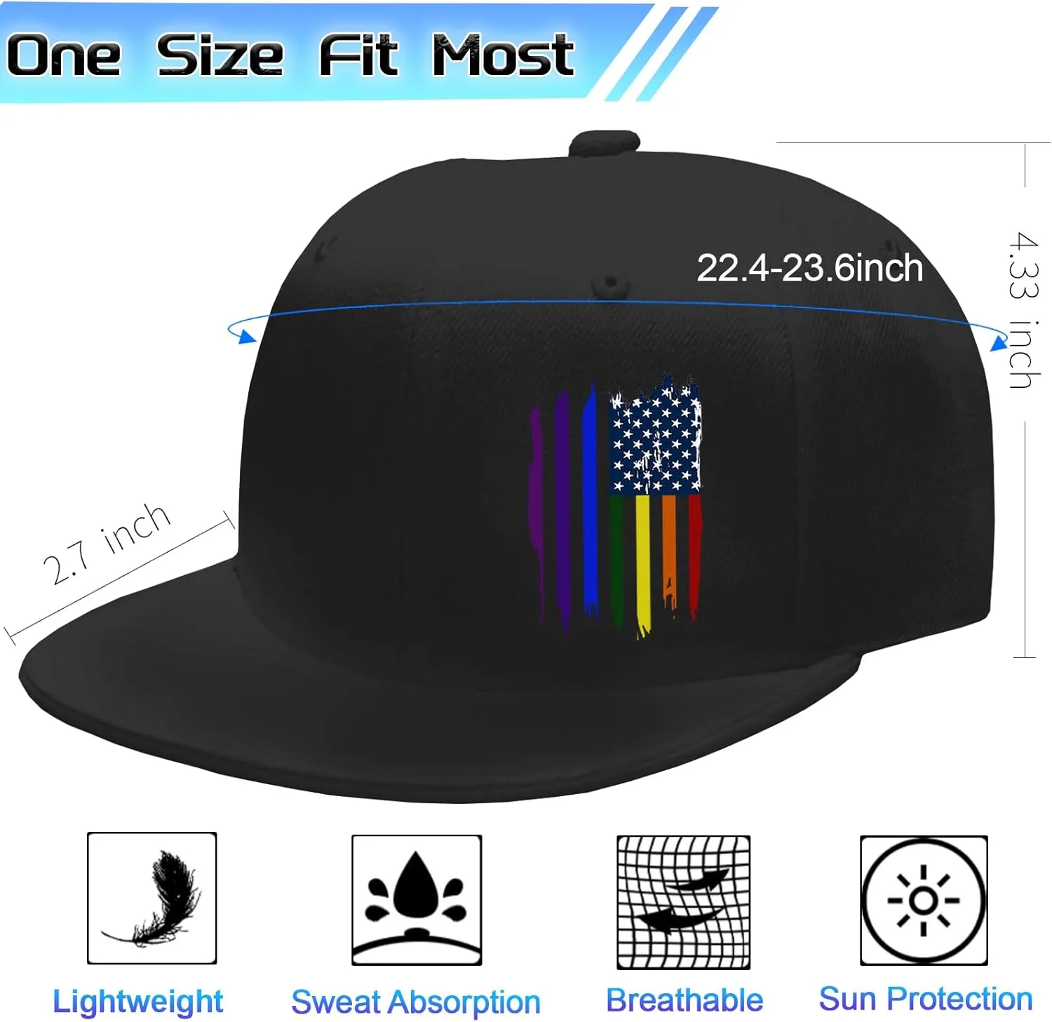 Snapback hat for Men Flat Bill Hats for Men Fitted Baseball Cap Hats