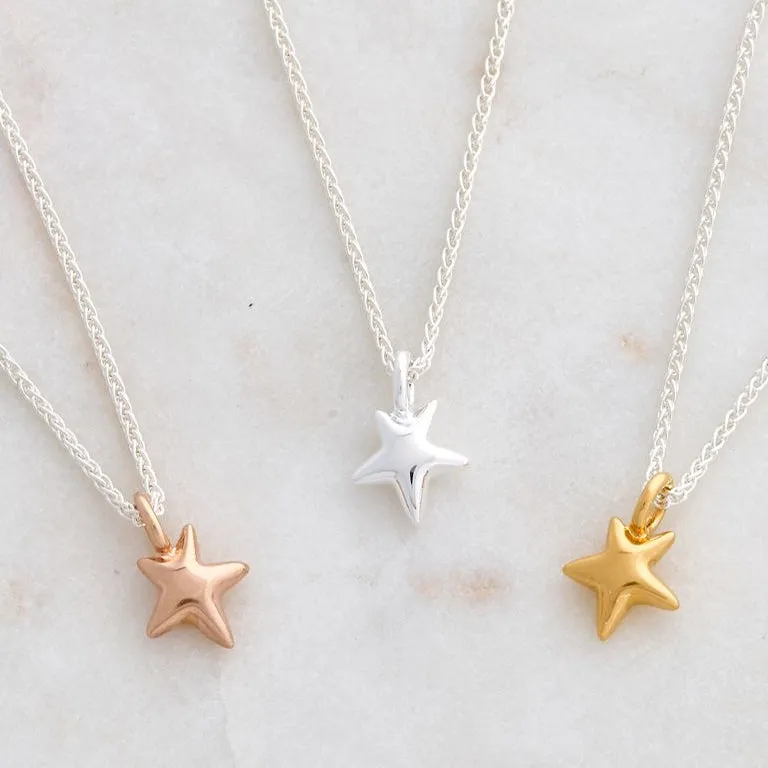Stardust Solid Silver & Rose Gold Necklace