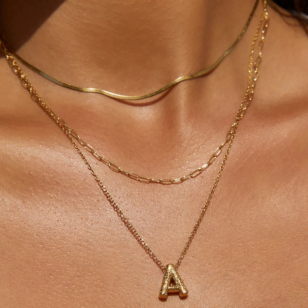 Statement Gold Letter Necklace