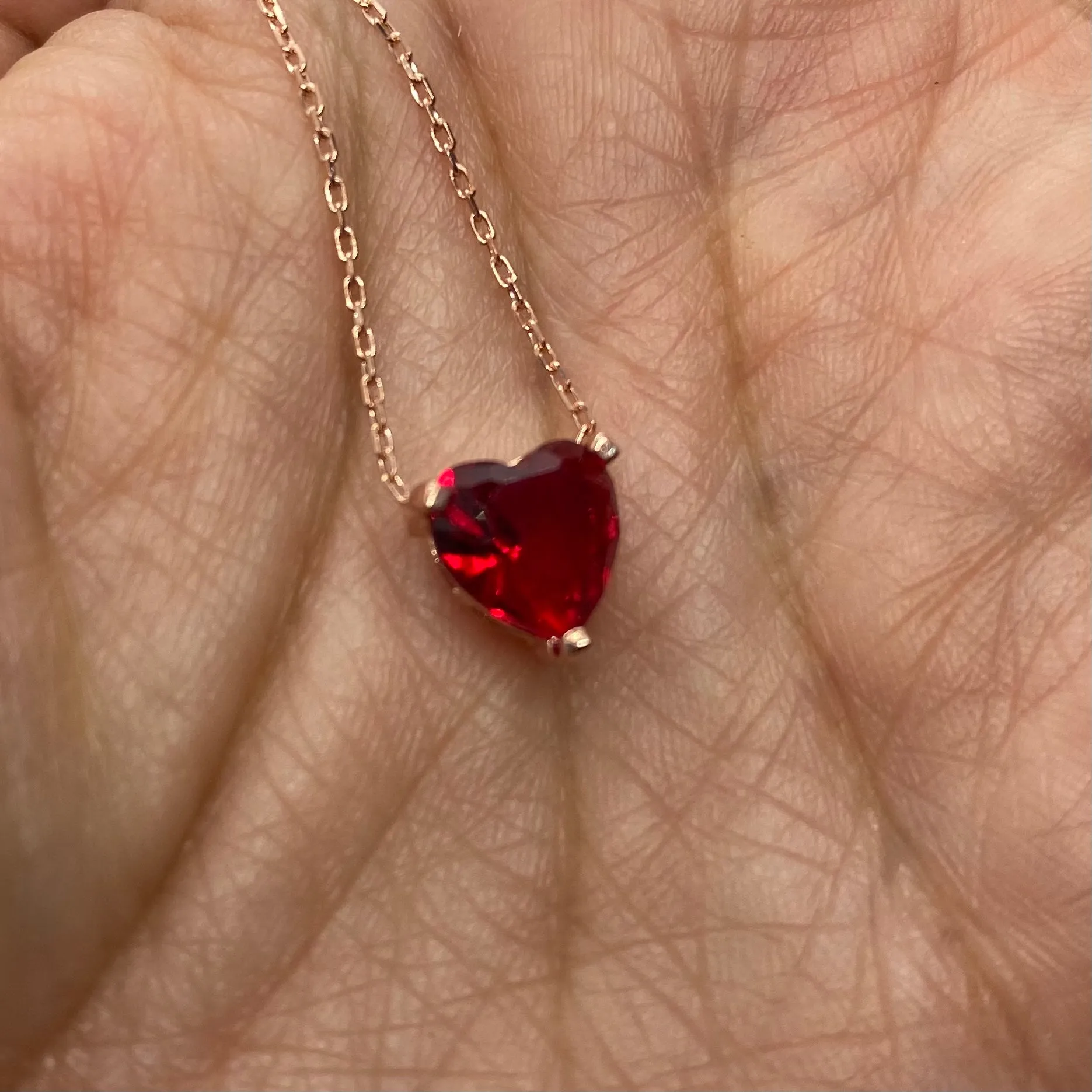 Statement necklace with heart shaped stones
